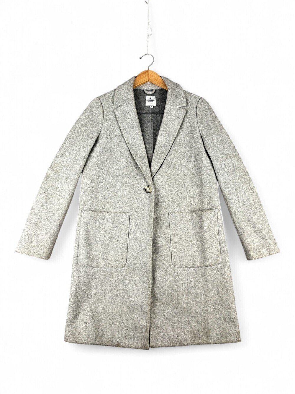 Clockhouse Men's Grey Single-Button Overcoat 38R